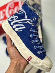 电光蓝希伯来文刺绣版KITH x Coca-Cola x Converse 1970s