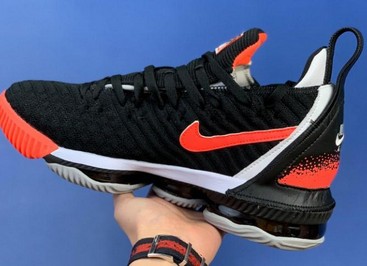 詹姆斯lebron16 hot lava 热熔岩黑红