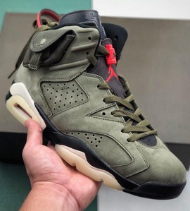 Travis Scott aj6军绿口袋鬼脸联名