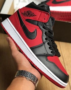 AJ1 Mid中帮小禁穿黑红