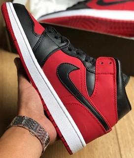 AJ1 Mid中帮小禁穿黑红