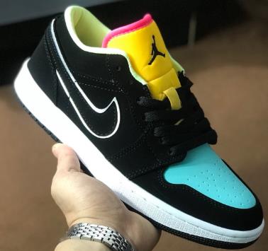 AJ1 Low低帮黑蓝黄拼接