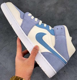 aj1 mid中帮雾霾灰蓝