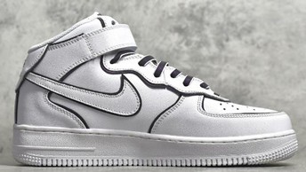 AF1 MID 3M黑白二次元镭射