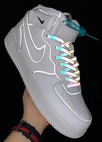 AF1 MID 3M黑白二次元镭射