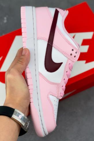 SB Dunk Low GS White Pink Red情人节樱花粉