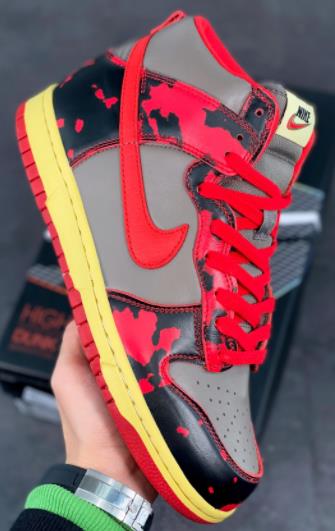 Dunk High 1985 Red Camo红灰迷彩酸洗