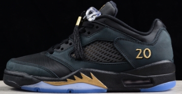 AJ5 Low Wings黑金布