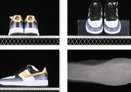 AF1 Low Fine Gold黑白金配色 